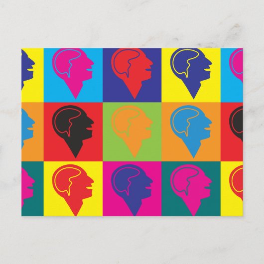Psychiatrische Pop Art Briefkaart (Voorkant)