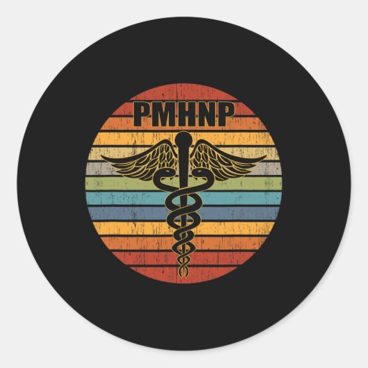 Psychiatrische verpleegkundige arts Medical Caduce Ronde Sticker (Voorkant)