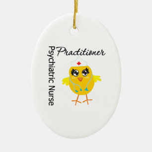 Psychiatrische verpleegkundige Chick v1 Keramisch Ornament