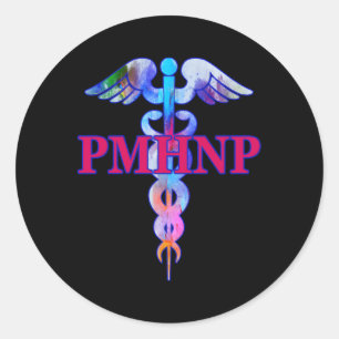 Psychiatrische verpleegkundige PMHNP Caduceus Medi Ronde Sticker