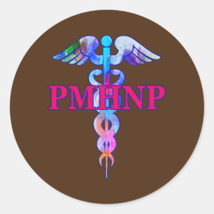 Psychiatrische verpleegkundige PMHNP Caduceus Ronde Sticker
