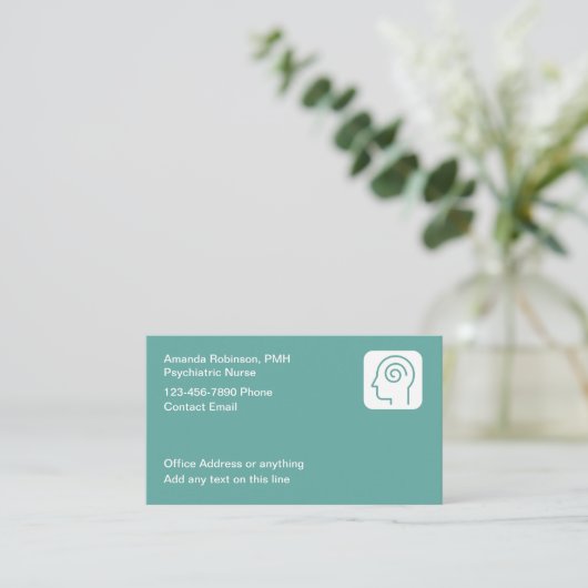 Psychiatrische verpleegkundige Thema Medische Visi Visitekaartje (Staand voorkant)