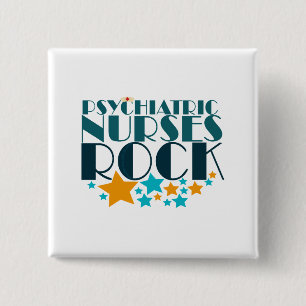 Psychiatrische verplegers Rock Vierkante Button 5,1 Cm