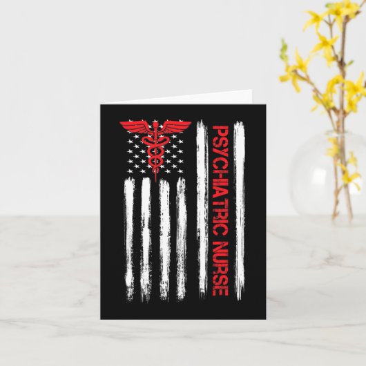 Psychiatrische verpleging Amerikaanse vlag RN gees Kaart (Gele Bloem)