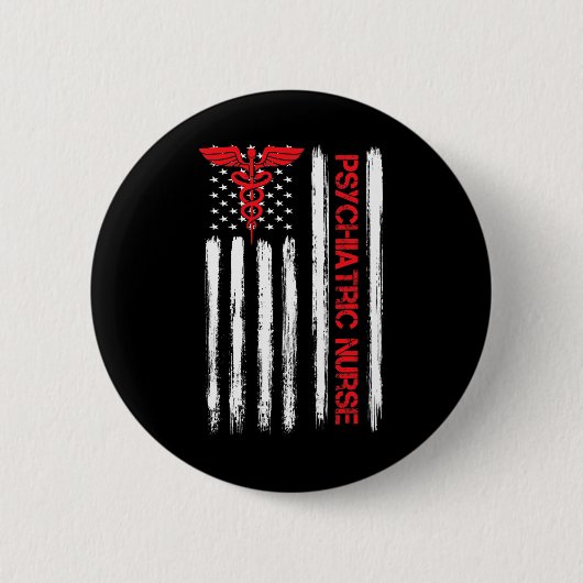 Psychiatrische verpleging Amerikaanse vlag RN gees Ronde Button 5,7 Cm (Voorkant)