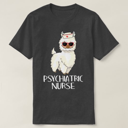 Psychiatrische verpleging Llama Rn Mental Health P T-shirt (Design voorkant)