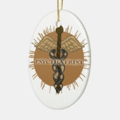 Psychiatrist Caduceus Oval Keramisch Ornament (Links)
