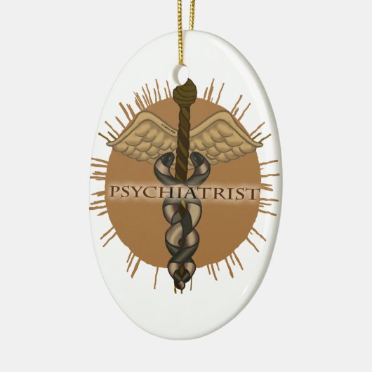 Psychiatrist Caduceus Oval Keramisch Ornament (Links)