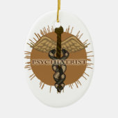 Psychiatrist Caduceus Oval Keramisch Ornament (Voorkant)