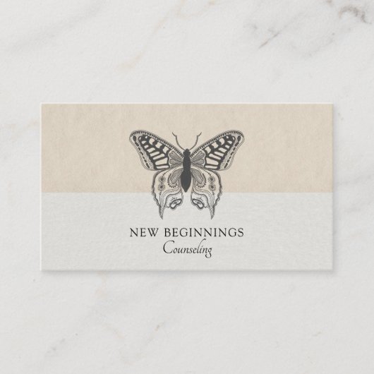Psychiatrist Counselor Therapy Butterfly Business Visitekaartje (Voorkant)