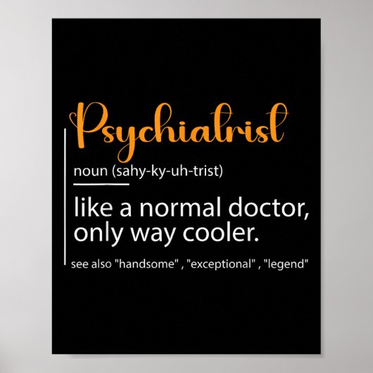 Psychiatrist Definition Psychiatry Doctor Speciali Poster (Voorkant)