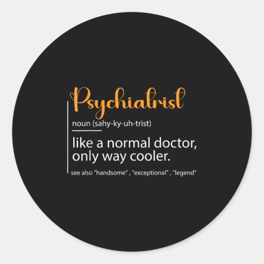 Psychiatrist Definition Psychiatry Doctor Speciali Ronde Sticker (Voorkant)