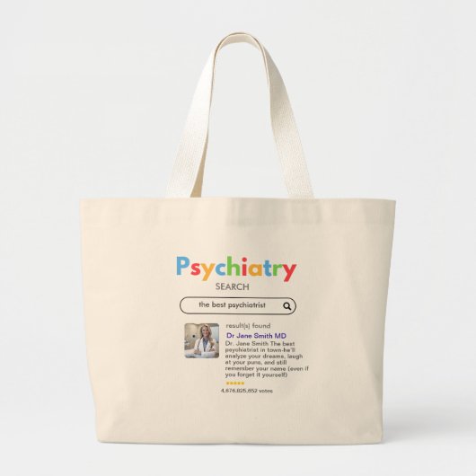 psychiatrist google search internet editable grote tote bag (Voorkant)