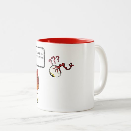 Psychiatrist grappige cadeaus tweekleurige koffiemok (Voorkant rechts)