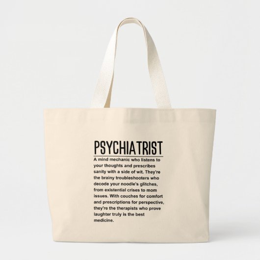 Psychiatrist Grote Tote Bag (Voorkant)
