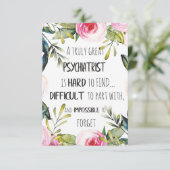 Psychiatrist Hartelijk dank voor uw citaat Bedankkaart (Staand voorkant)