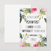 Psychiatrist Hartelijk dank voor uw citaat Bedankkaart (Voorkant / Achterkant)