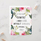 Psychiatrist Hartelijk dank voor uw citaat Kaart (Voorkant / Achterkant in situ)