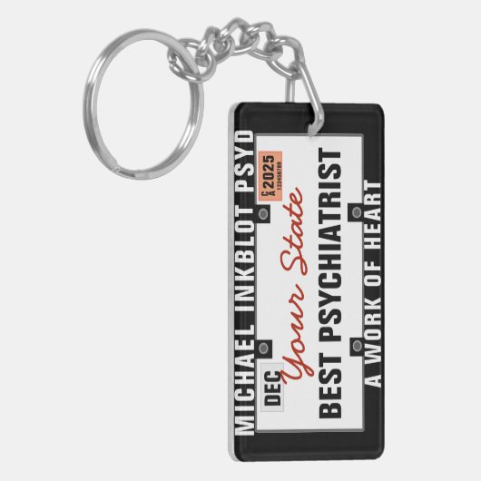 Psychiatrist Licence Bord Sleutelhanger (Voorkant Links)