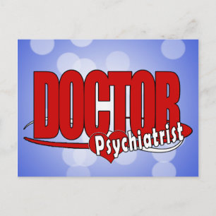 PSYCHIATRIST LOGO BIG RED DOCTOR BRIEFKAART