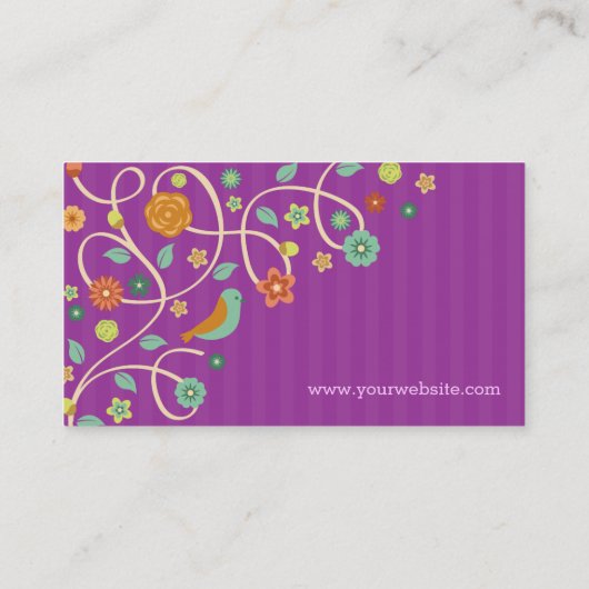 Psychiatrist - Paarse Natuur Thema Visitekaartje (Achterkant)