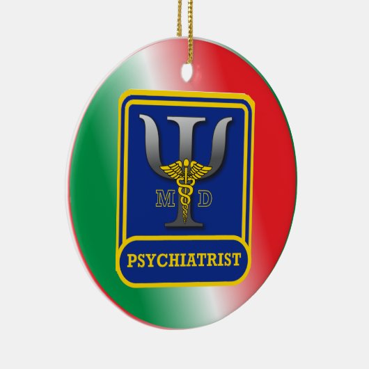 Psychiatrist Shield Custom Keramisch Ornament (Rechts)