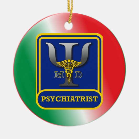 Psychiatrist Shield Custom Keramisch Ornament (Voorkant)