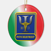 Psychiatrist Shield Custom Keramisch Ornament (Links)