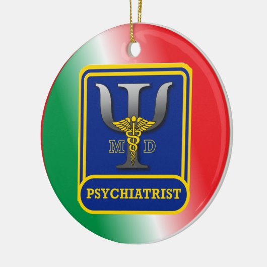 Psychiatrist Shield Custom Keramisch Ornament (Links)
