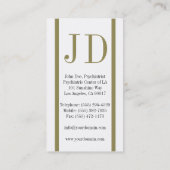 Psychiatrist Vert Gold Stripe W/W Visitekaartje (Achterkant)