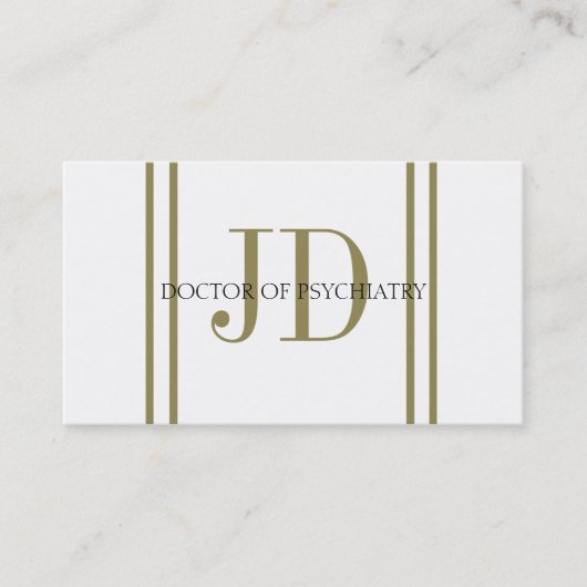 Psychiatrist Vert Gold Stripe W/W Visitekaartje (Voorkant)