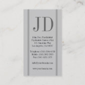 Psychiatrist Vert Stripe Grey Visitekaartje (Achterkant)