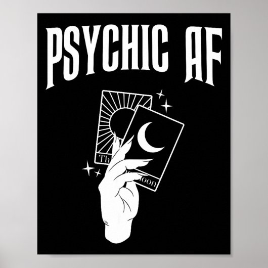 Psychic Af Funny New Age Occult Tarot Clairvoyant Poster (Voorkant)