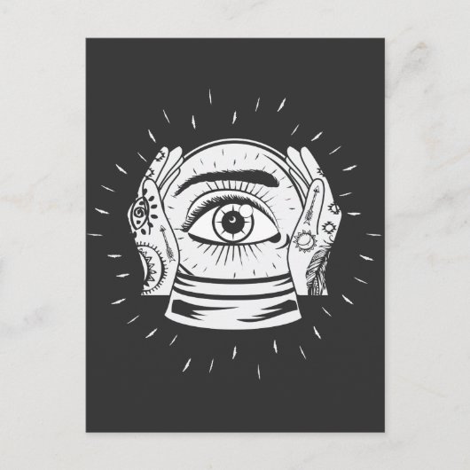 Psychic Crystal Ball Fortune Tellers Briefkaart (Voorkant)