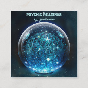 Psychic Medium Blue Crystal Ball Vierkante Visitekaartje