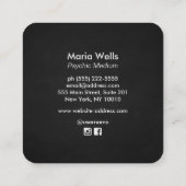 Psychic Medium Crystal Ball and Hands Black Vierkante Visitekaartje (Achterkant)