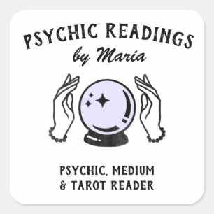 Psychic Medium Crystal Ball Visitekaartje Square S Vierkante Sticker