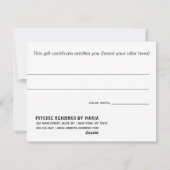Psychic Medium Reading Gift Certificate Holiday C Feestdagenkaart (Achterkant)