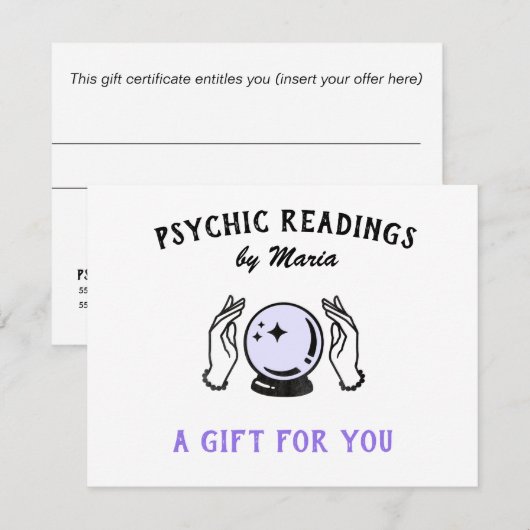 Psychic Medium Reading Gift Certificate Holiday C Feestdagenkaart (Voorkant / Achterkant)