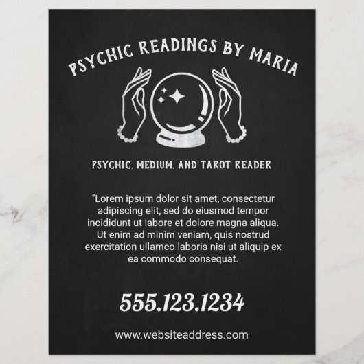 Psychic Medium Tarot Card Reader Flyer (Voorkant)