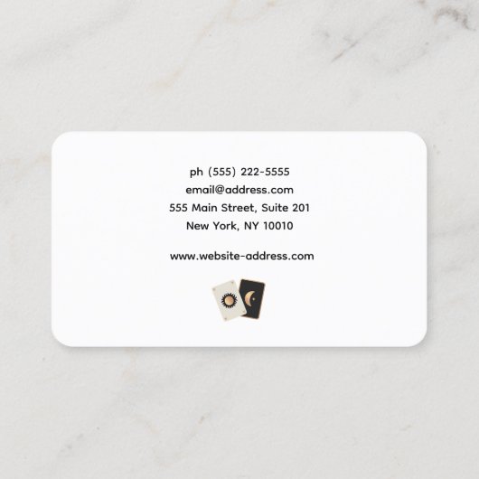 Psychic Medium Tarot Kaart Reader Visitekaartje (Achterkant)