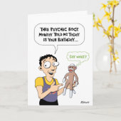 Psychic Monkey Birthday Kaart (Gele Bloem)