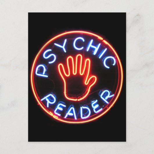 Psychic Reader Neon Sign Briefkaart (Voorkant)