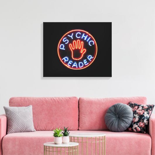 Psychic Reader Neon Sign Canvas Afdruk (Insitu (Woonkamer))