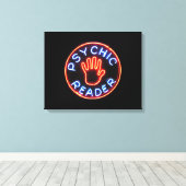 Psychic Reader Neon Sign Canvas Afdruk (Insitu (Houten vloer))