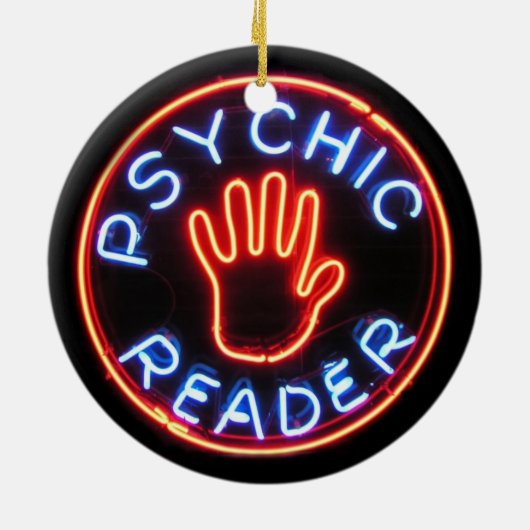 Psychic Reader Neon Sign Keramisch Ornament (Achterkant)