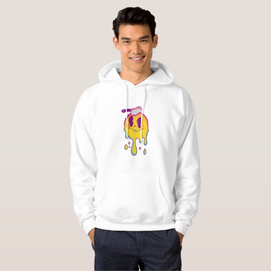 psychic smiley drip mannen hoodie (Voorkant volledig)