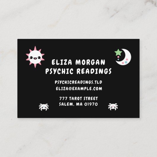 Psychic Talking Board Visitekaartje (Achterkant)