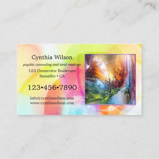 Psychic Tarot Reader Photo Visitekaartje (Achterkant)