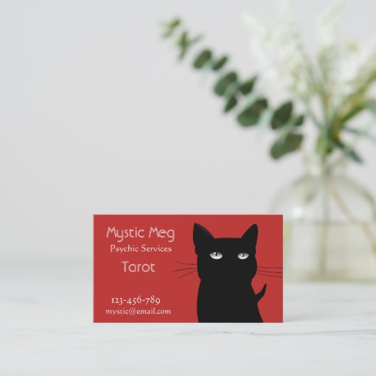 Psychie, tarot, fortuin, new age diensten visitekaartje (Staand voorkant)